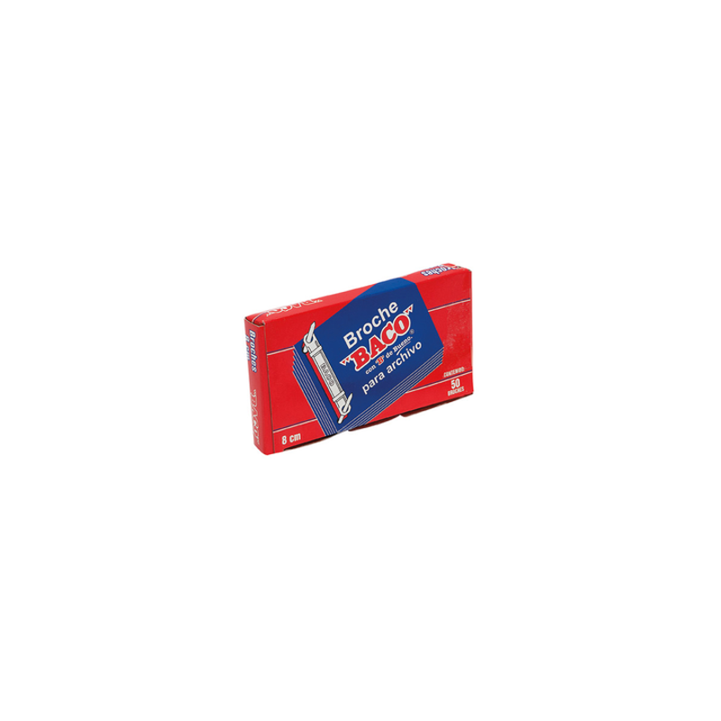 BROCHE P/ARCHIVO 8CM ROJO 50 JGO BACO