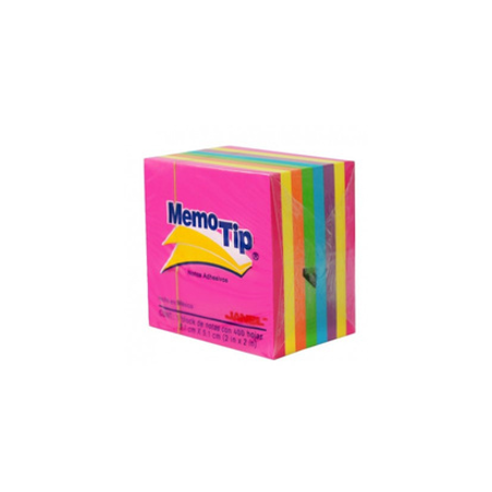 NOTA ADHESIVA CUBO 3X3" NEON 400 HJS MEMO TIP