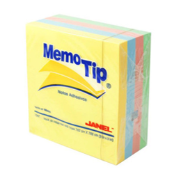 NOTA ADHESIVA CUBO 3X3" PASTEL 400 HJS MEMO TIP