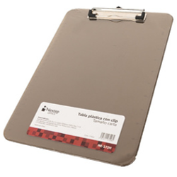 TABLA SUJETAPAPEL PLASTICO C/CLIP CARTA HUMO 1 PZ NEXTEP