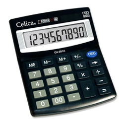 CALCULADORA SEMI ESCRITORIO 10 DIGITOS CA-351A 1 PZ CELICA