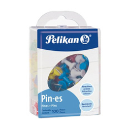 PINES PLASTICO COLORES SURTIDOS 100 PZ PELIKAN