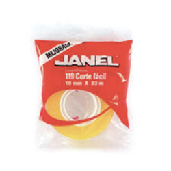 CINTA ADHESIVA CORTE FACIL 119 18MMX33M TRANSPARENTE 1 PZ JANEL