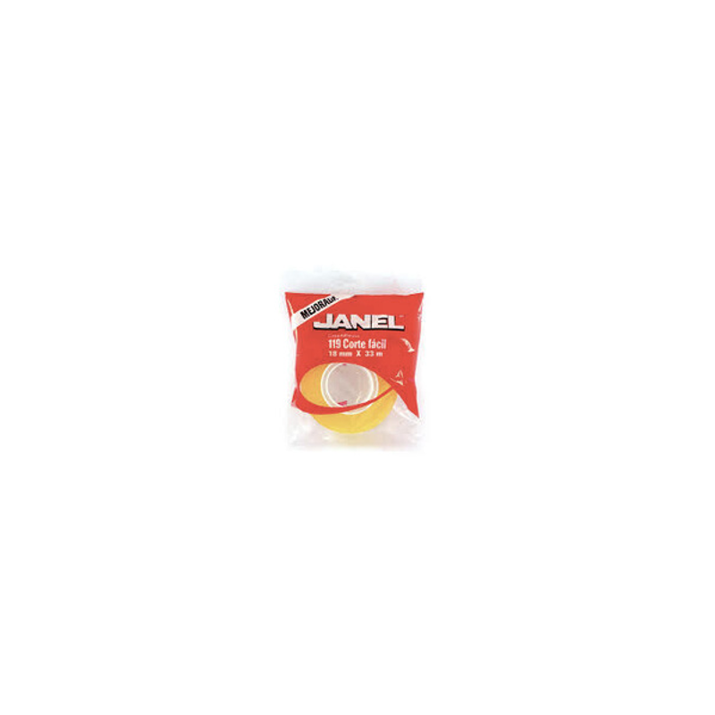 CINTA ADHESIVA CORTE FACIL 119 18MMX33M TRANSPARENTE 1 PZ JANEL